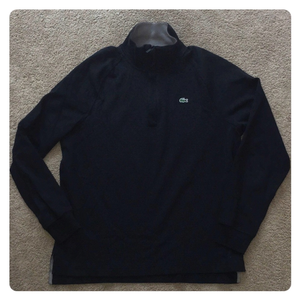 Men's Lacoste black quarter zip fleece size medium